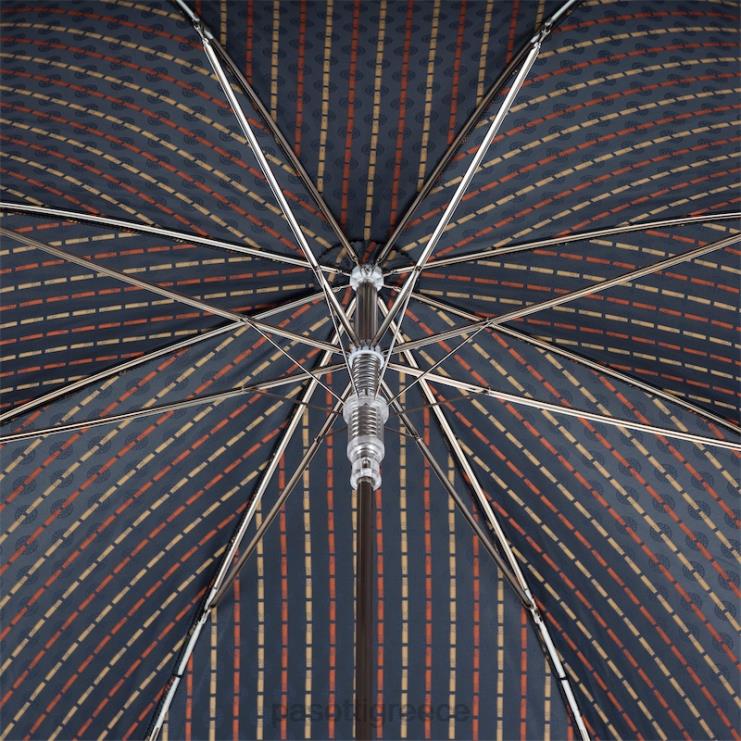 ομπρέλα | PASOTTI 478 51404-2 p - tie ομπρέλα με στάμπα με πορτοκαλί δερμάτινο χερούλι 2N6B8152 άνδρες